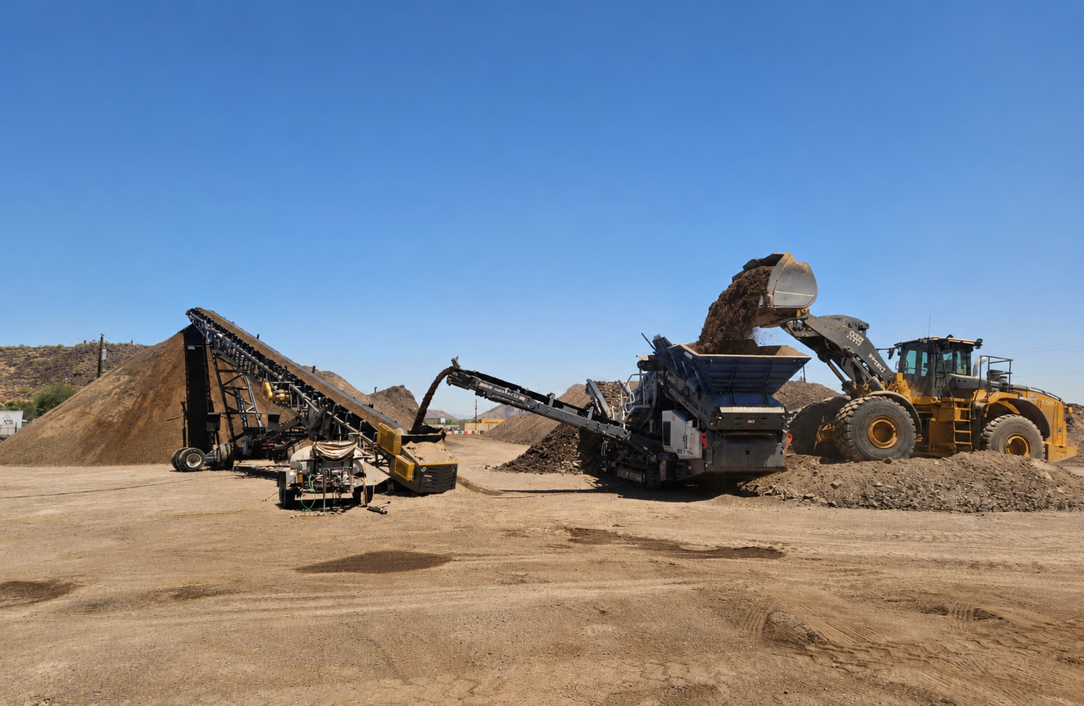 Onyx Crushing portable plant with wheel loader feeding the crusher